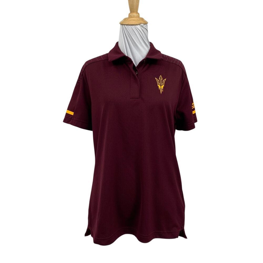 ASU Sun Devils Shirt Womens M Medium Maroon Short Sleeve Arizona State Adidas